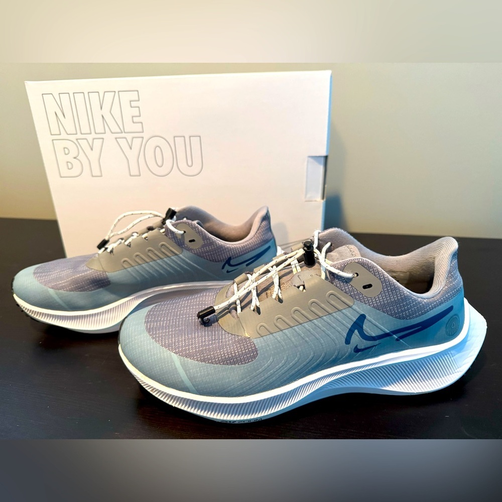 Nike Custom Blue and Gray Sneakers